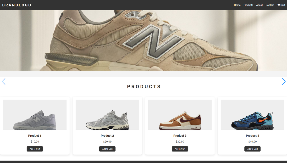 E-Commerce landing page